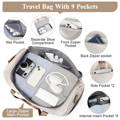 Large Weekender Bag with Shoe Compartment