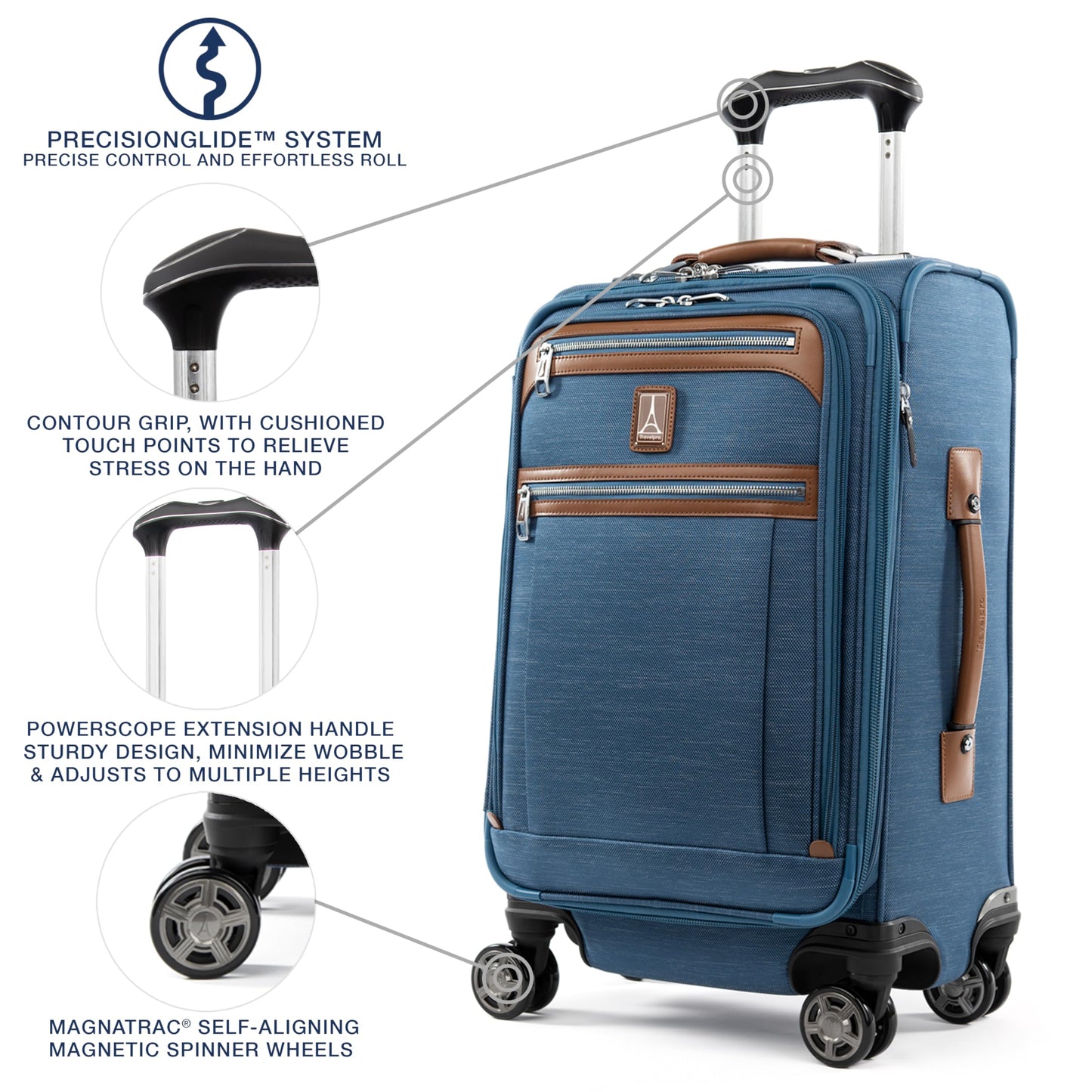 Softside Checked Luggage with 8-Wheel Spinner