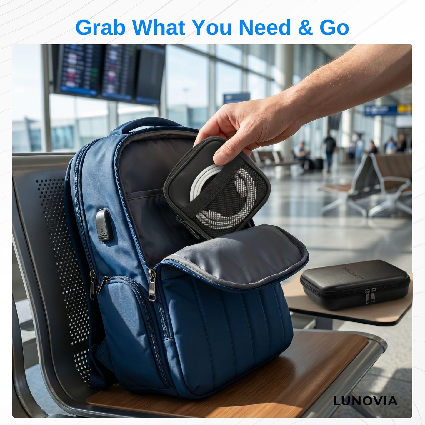 Hardshell Tech Organizer with Removable Pouches