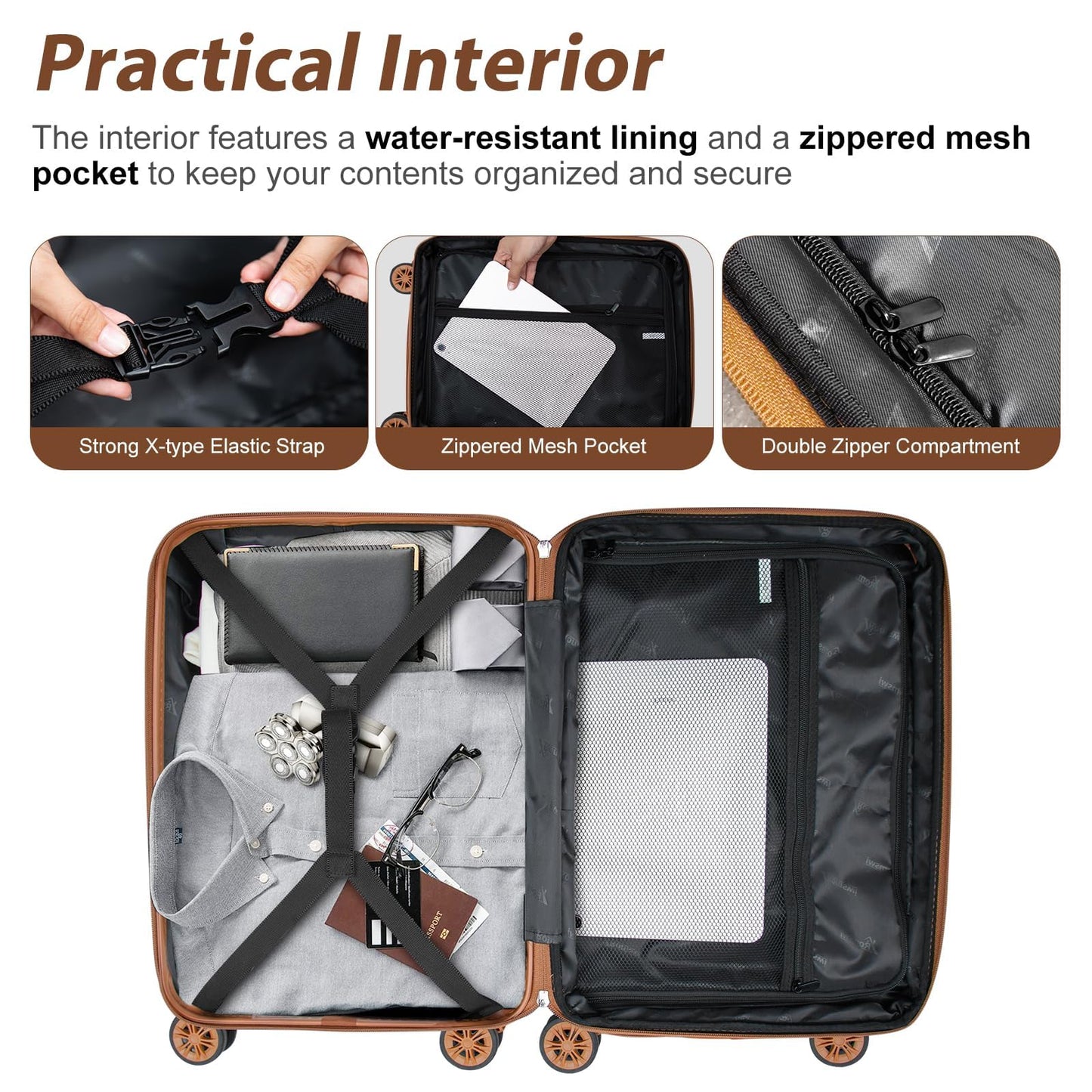 28-Inch Hardside Checked Luggage with Dual Spinners