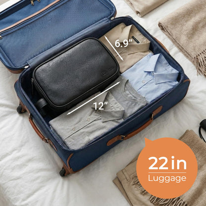 Men's PU Leather Toiletry Bag with Water Resistance
