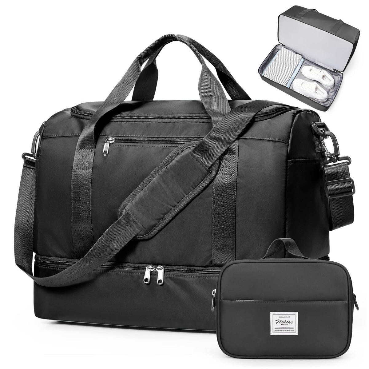 Large Weekender Bag with Shoe Compartment