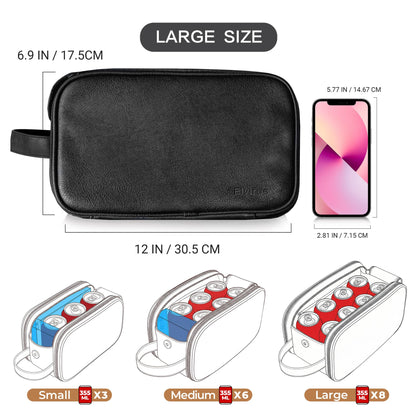 Men's PU Leather Toiletry Bag with Water Resistance