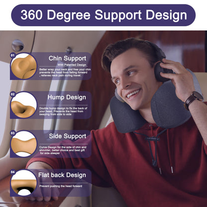 Memory Foam Travel Neck Pillow for Airplane Comfort