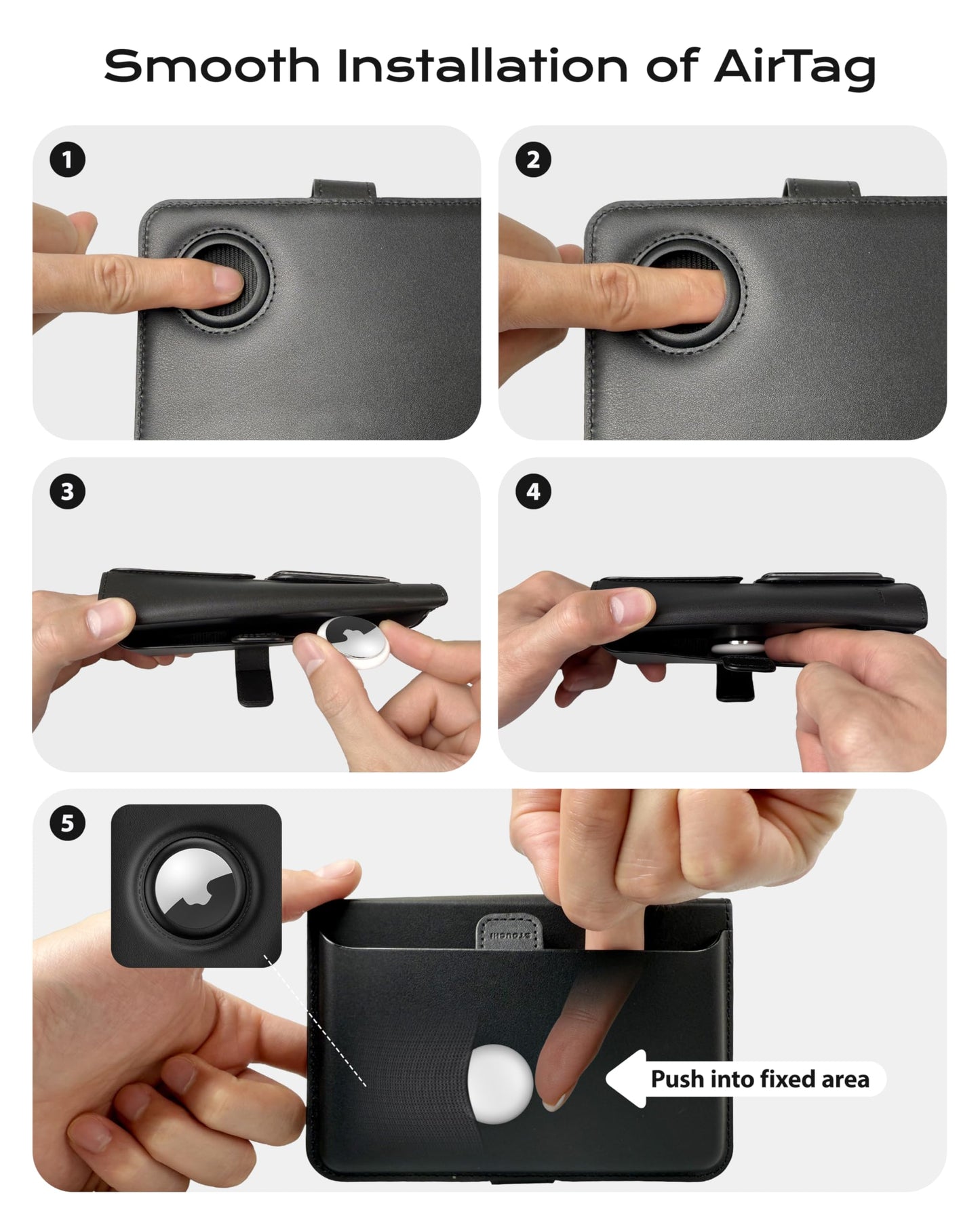 Passport Holder with Hidden AirTag Pocket