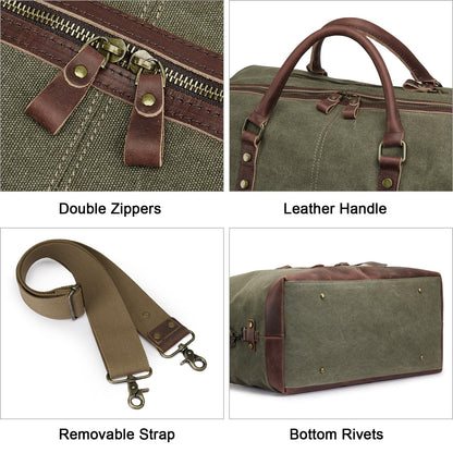 Men's Canvas Weekender Duffle Bag for Travel