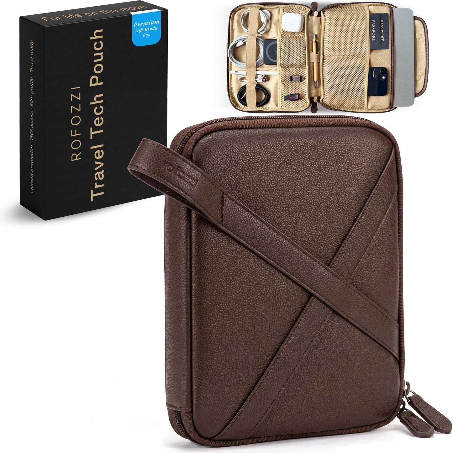 Vegan Leather Tech Pouch with Tablet Sleeve