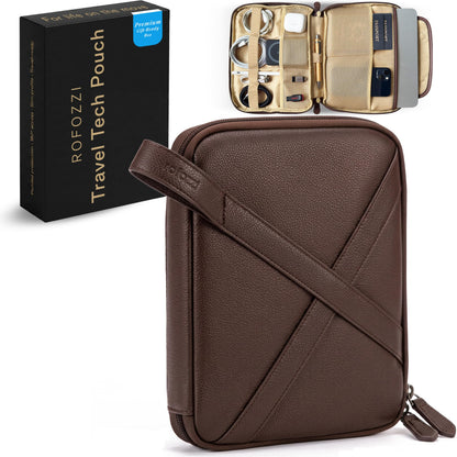 Vegan Leather Tech Pouch with Tablet Sleeve