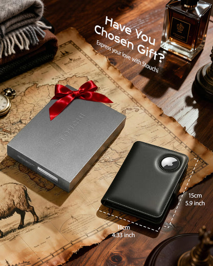 Passport Holder with Hidden AirTag Pocket