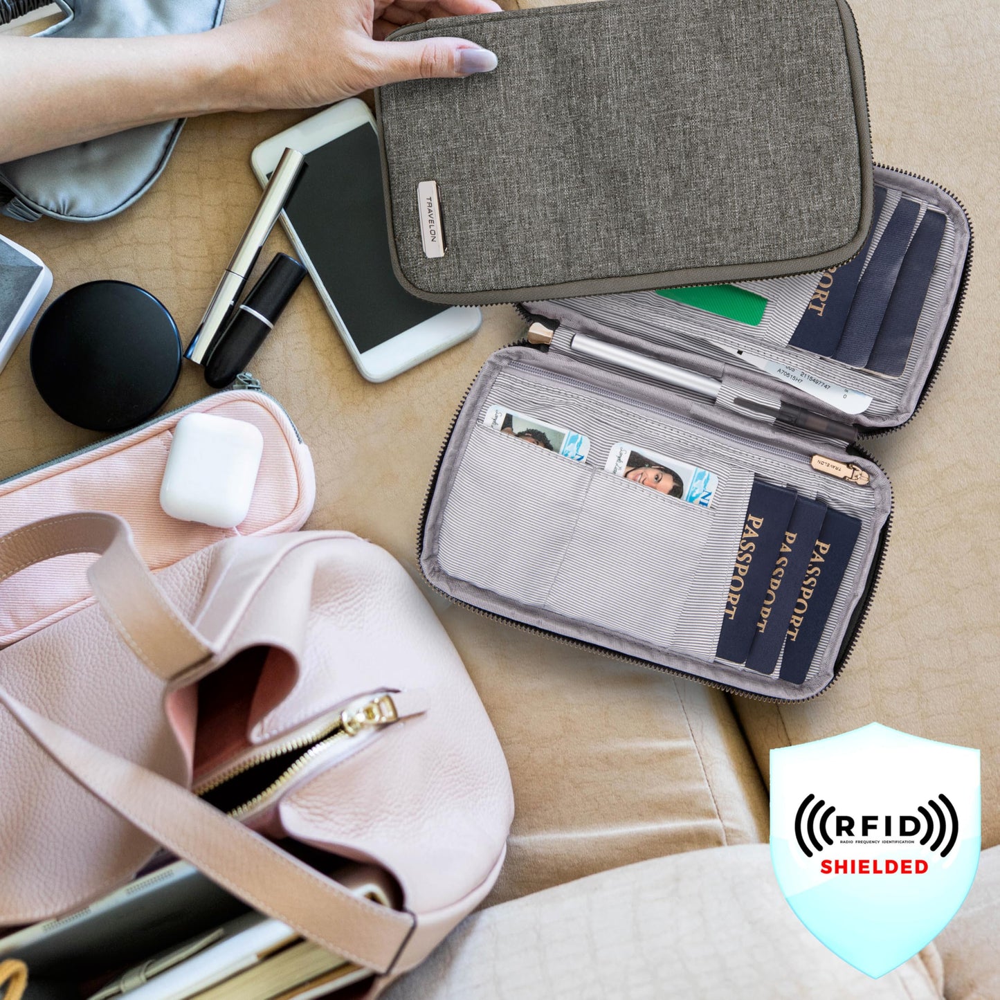 Travelon Rfid Blocking Family Passport Wallet