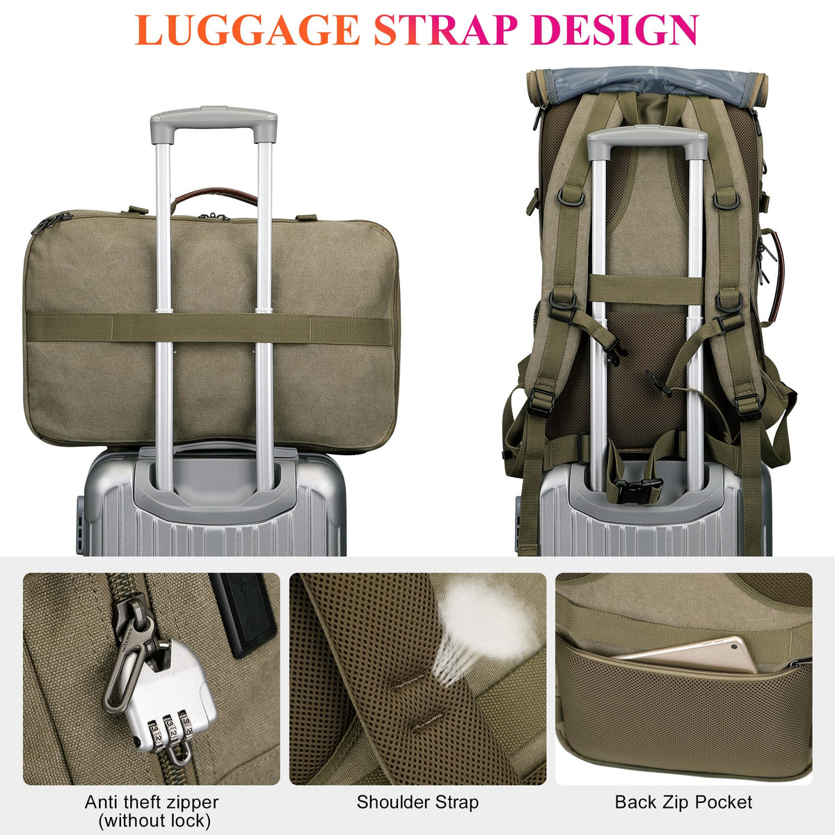 45L Carry-On Travel Backpack with Spacious Design