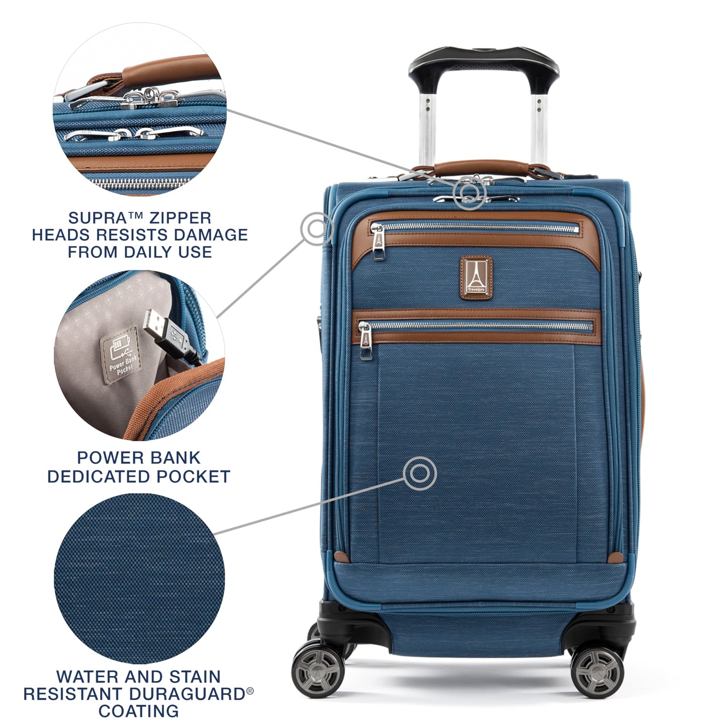 Softside Checked Luggage with 8-Wheel Spinner
