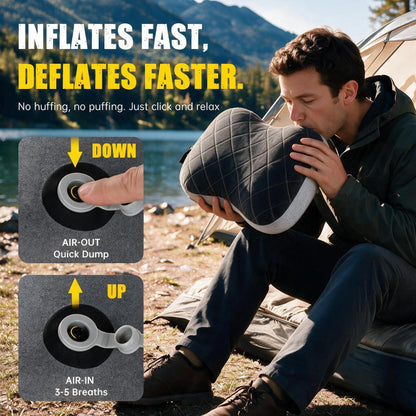 Inflatable Travel Pillow with Compact Camping Design