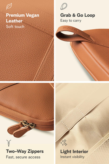 Vegan Leather Tech Pouch with Tablet Sleeve