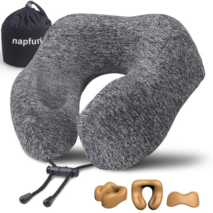 Memory Foam Travel Neck Pillow for Airplane Comfort