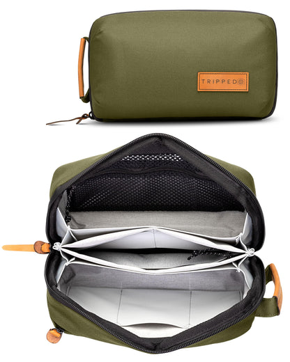 Tech Organizer Pouch with Leather Accents